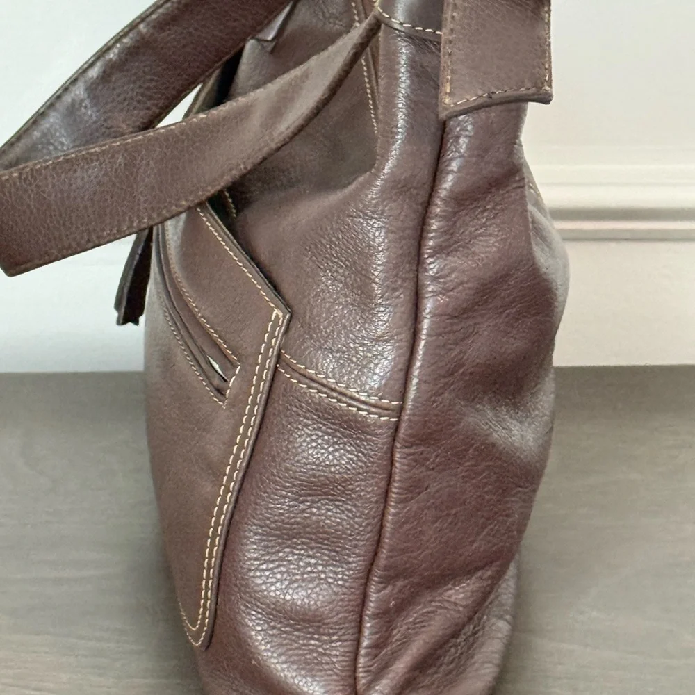 Liz Claiborne Brown Leather Shoulder Handbag